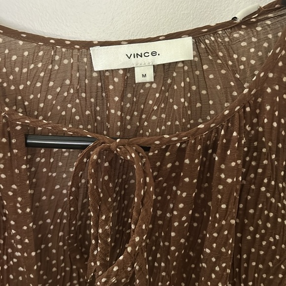 Vince Starry Dot Long-sleeve shift dress. Size M - Picture 4 of 11
